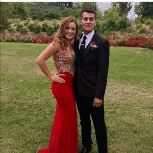 Long red formal dress